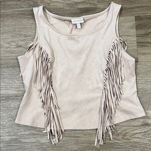 Shyanne Women's Tan Fringe Tank Top